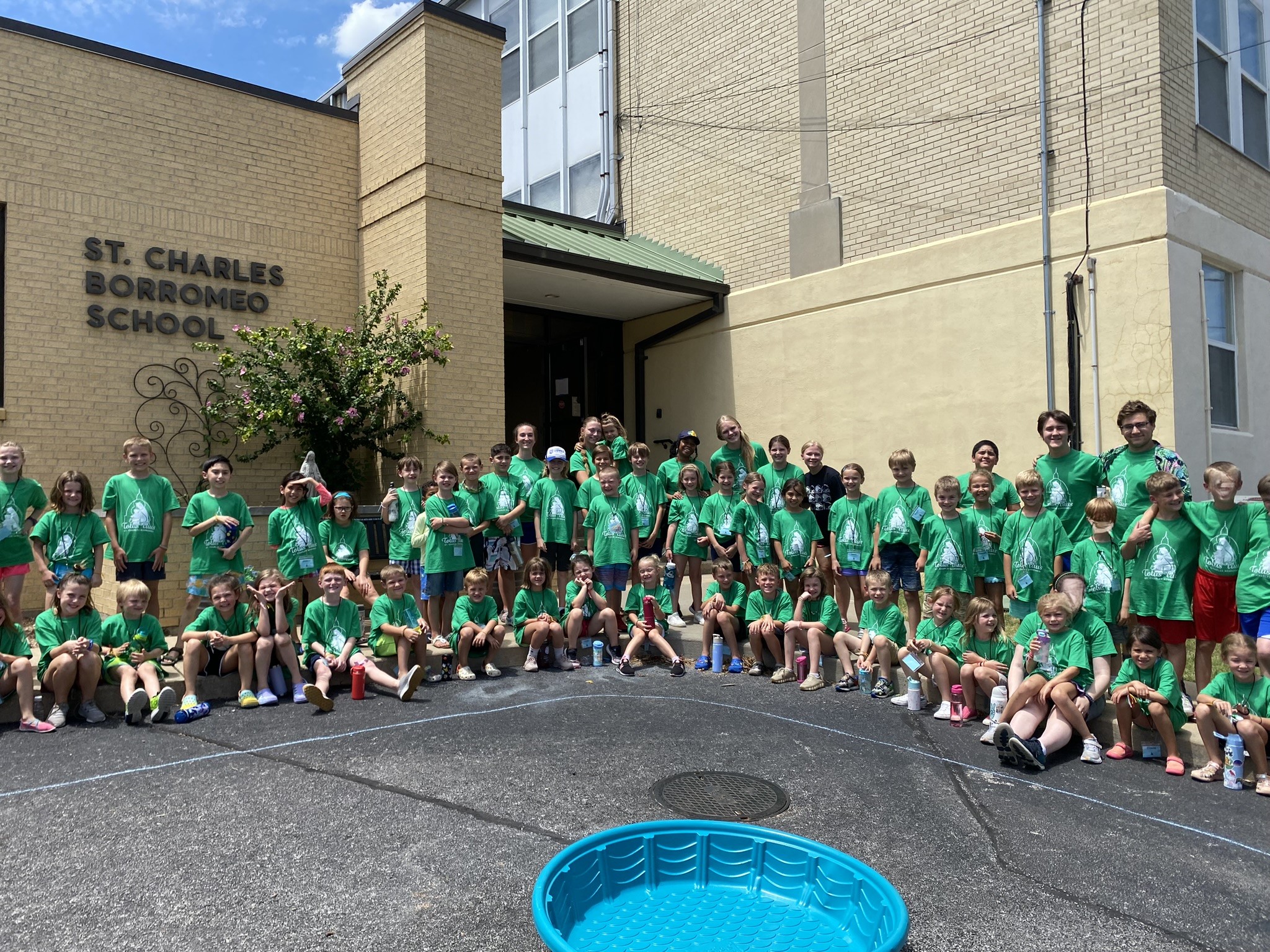 group photo of the Totus Tuus 2024 day program attendees at SCB parish